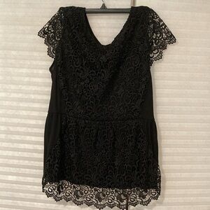 H&M Black Cotton Lace Shirt